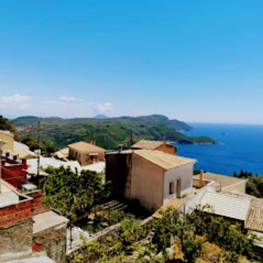 Traditional Panoramic Sea View House Lákones المظهر الخارجي الصورة