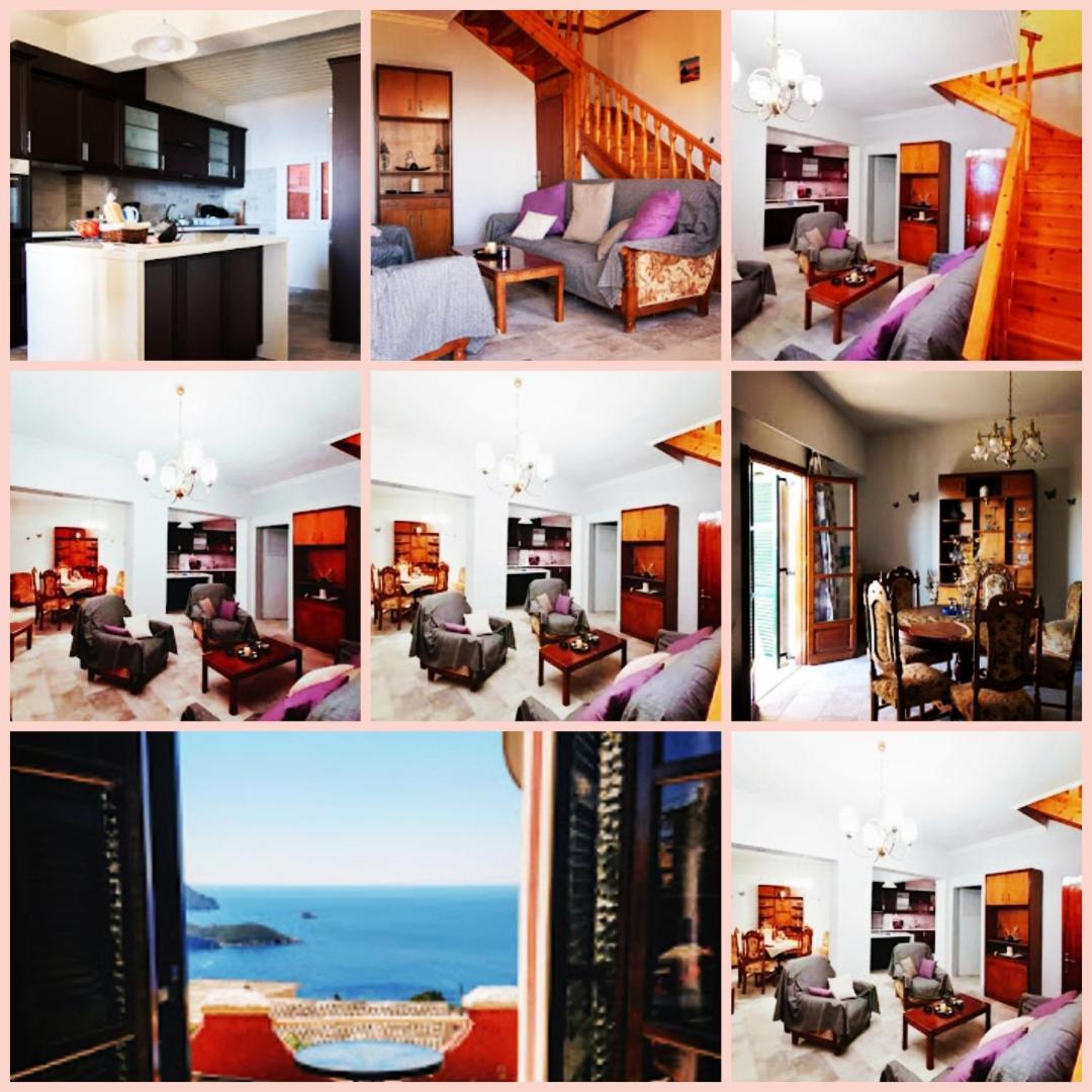Traditional Panoramic Sea View House Lákones المظهر الخارجي الصورة